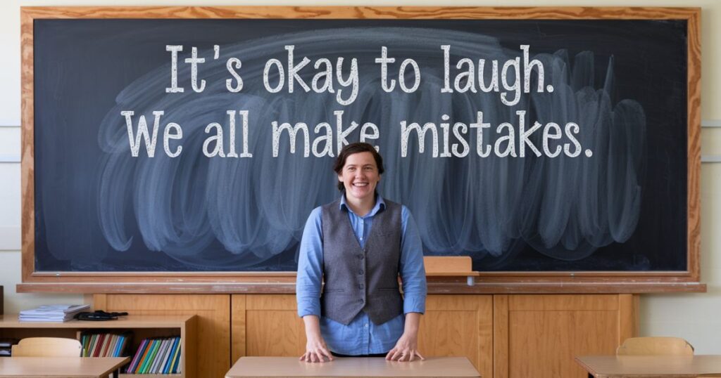 “It’s okay to laugh. We all make mistakes.”