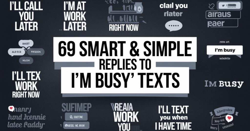 69 Smart & Simple Replies to 'I'm Busy' Texts