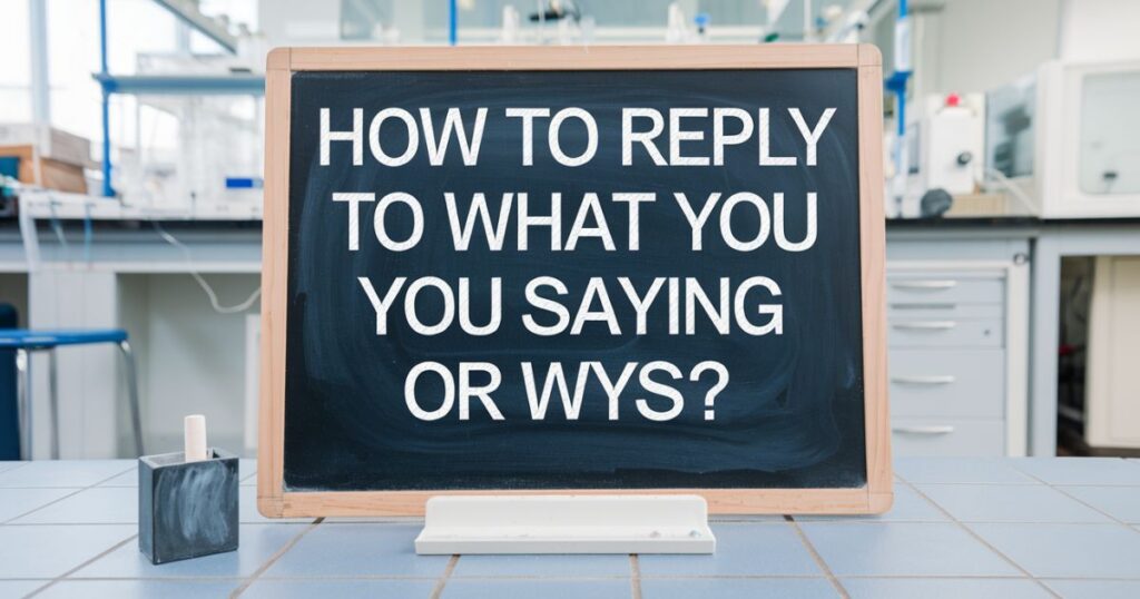 How To Reply To What You Saying Or WYS?