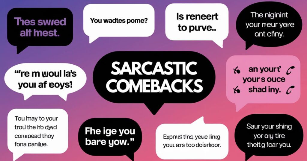 Sarcastic & Sassy Comebacks For Arguments