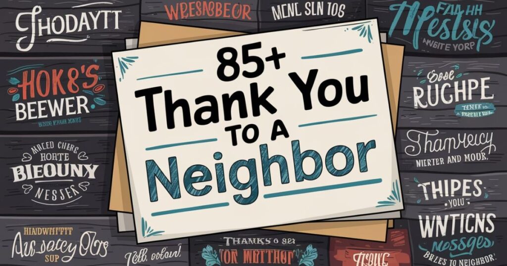 85+ Thank You Note Messages To A Neighbor