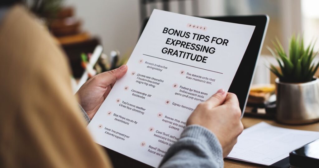 Bonus Tips For Expressing Gratitude