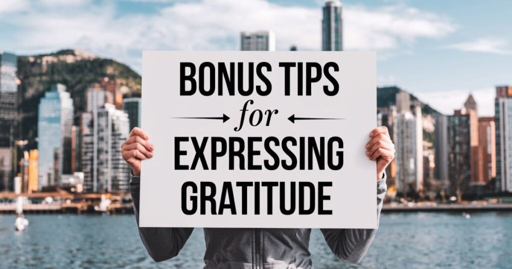 Bonus Tips For Expressing Gratitude