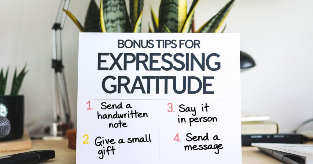 Bonus Tips For Expressing Gratitude