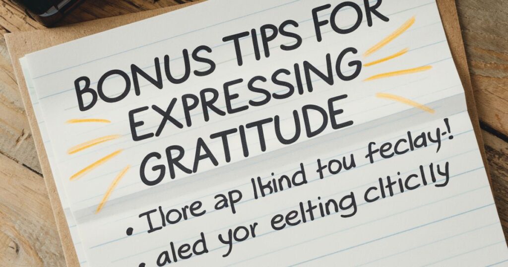 Bonus Tips For Expressing Gratitude