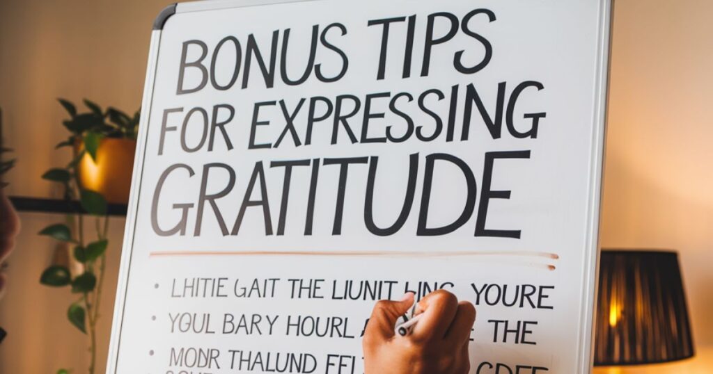 Bonus Tips for Expressing Gratitude