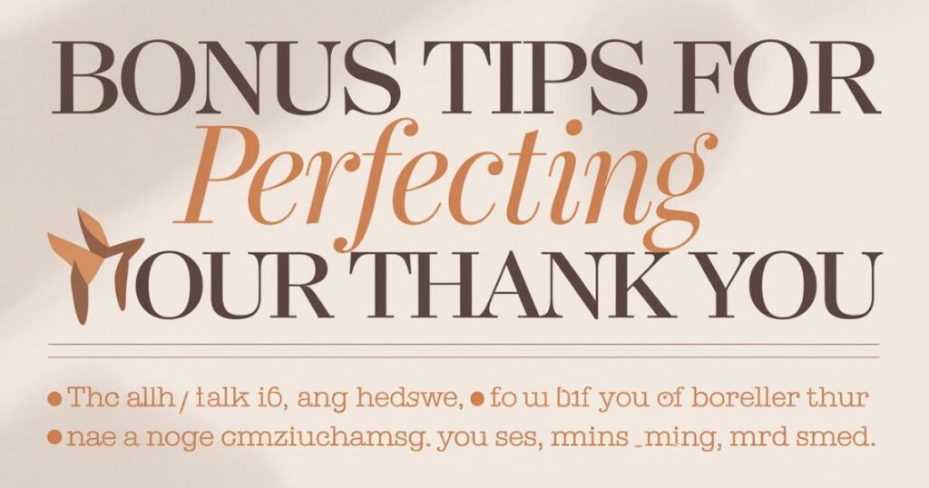 Bonus Tips For Perfecting Your Thank You