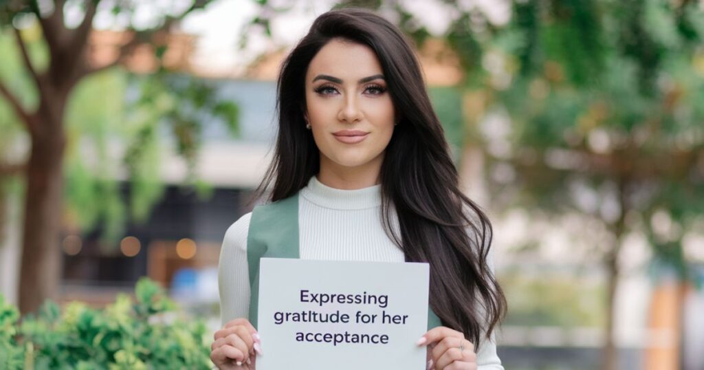 Expressing Gratitude For Her Acceptance