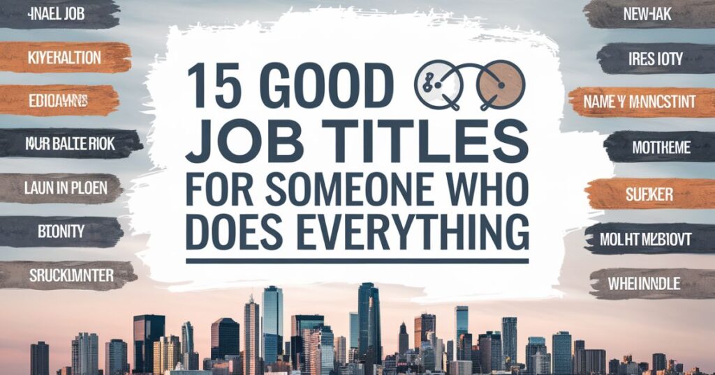 15 Good Job Titles for Someone Who Does Everything