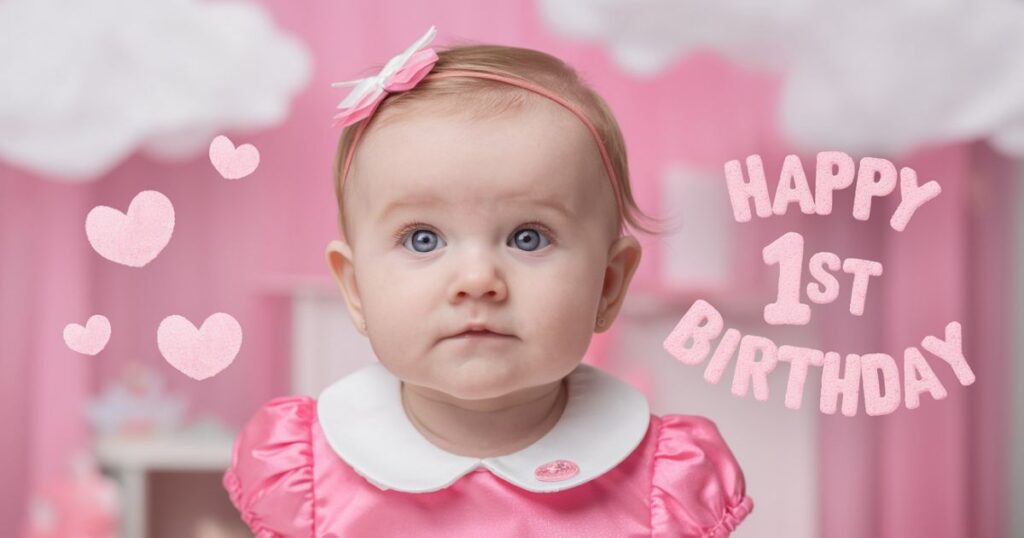 Happy 1st Birthday Wishes for a Baby Girl