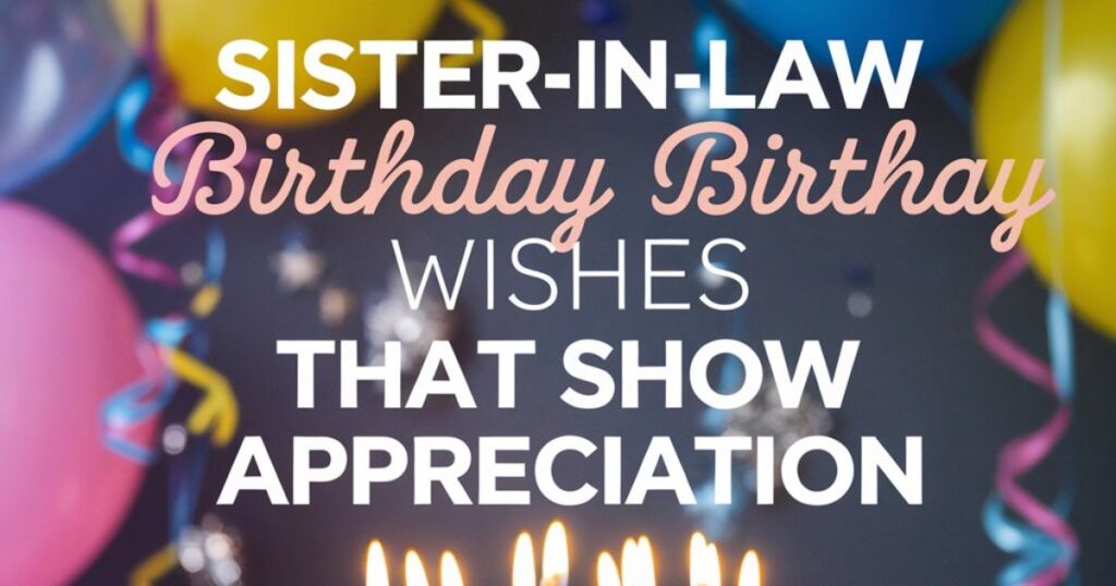 Sister-in-Law Birthday Wishes that Show Appreciation